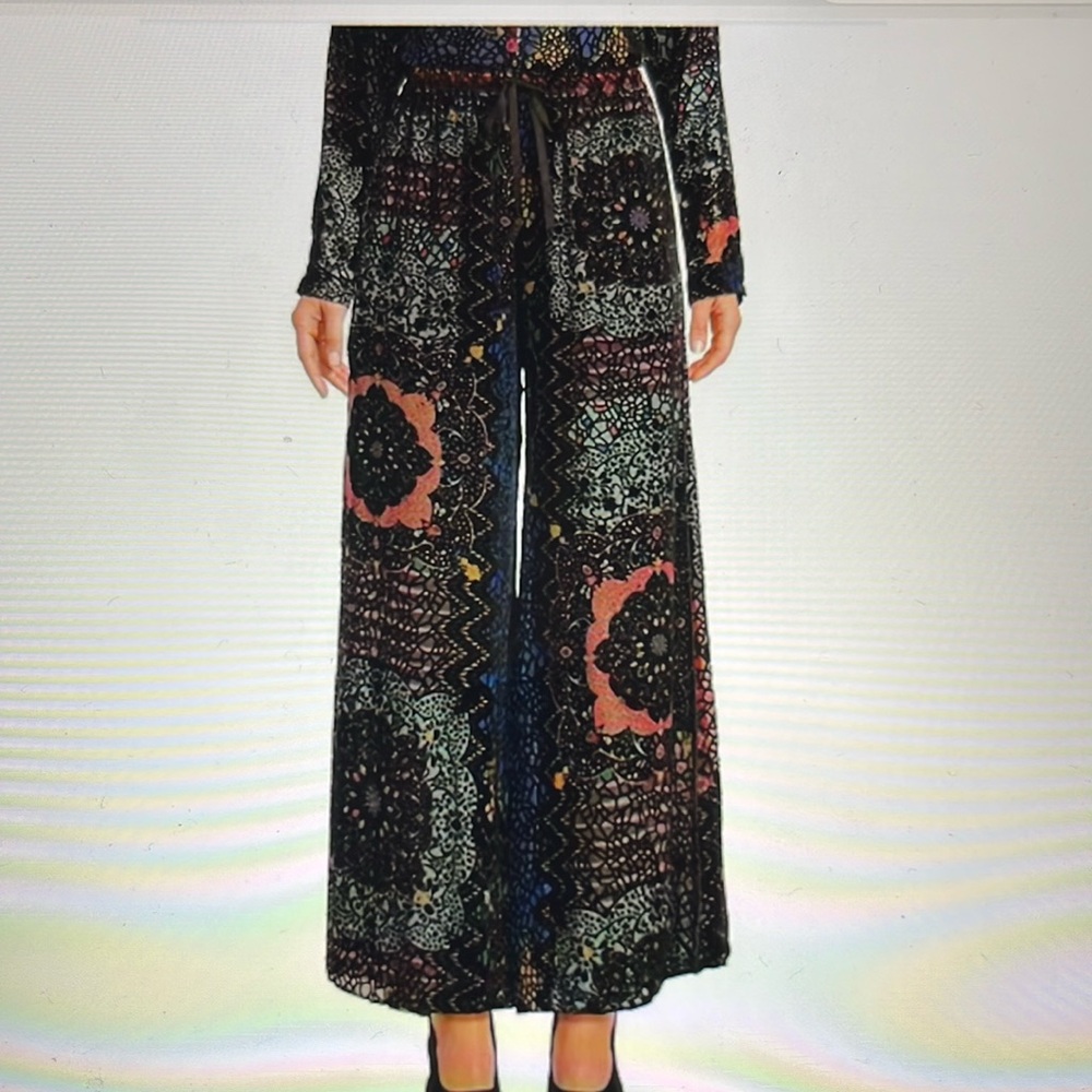 Johnny Was Wide Leg Burnout Pant